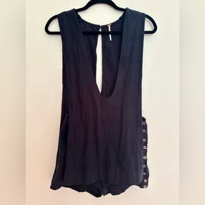 Free People Black Sleeveless Romper